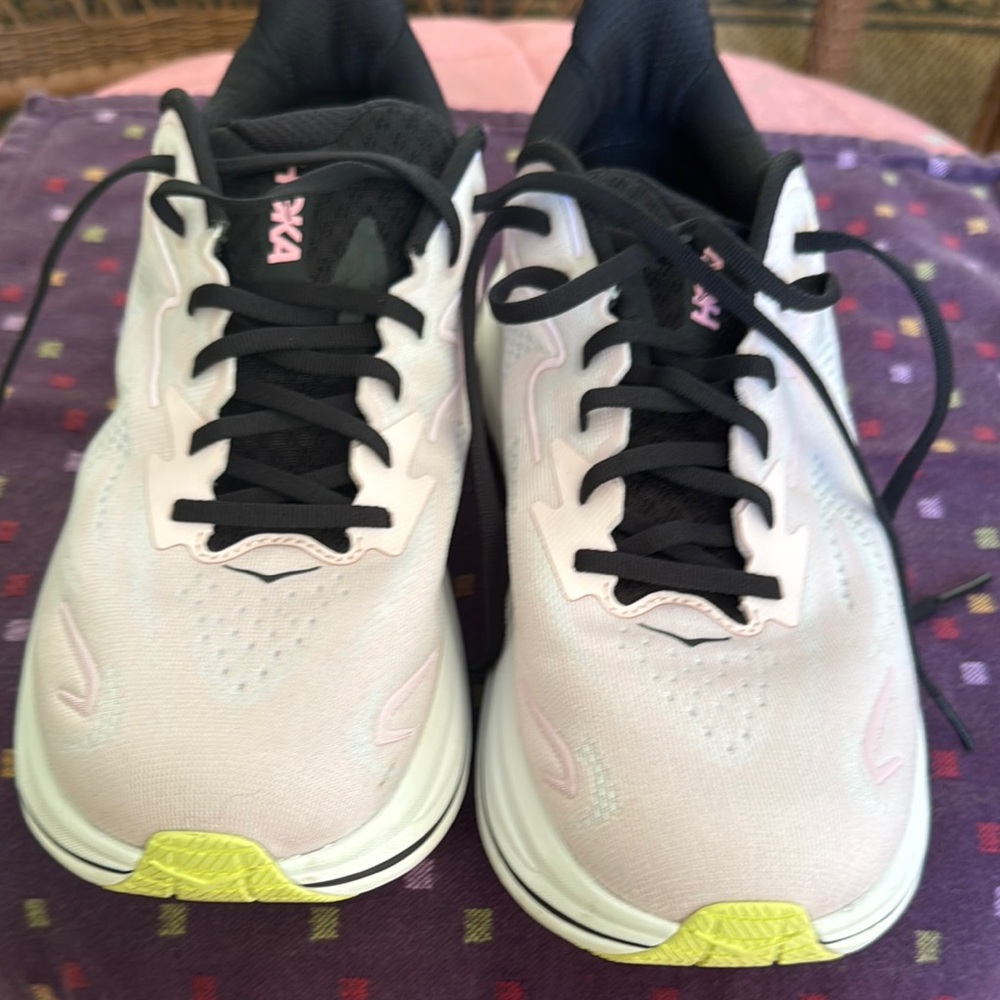 Hoka Clifton 10 Pink and Black Running Shoes